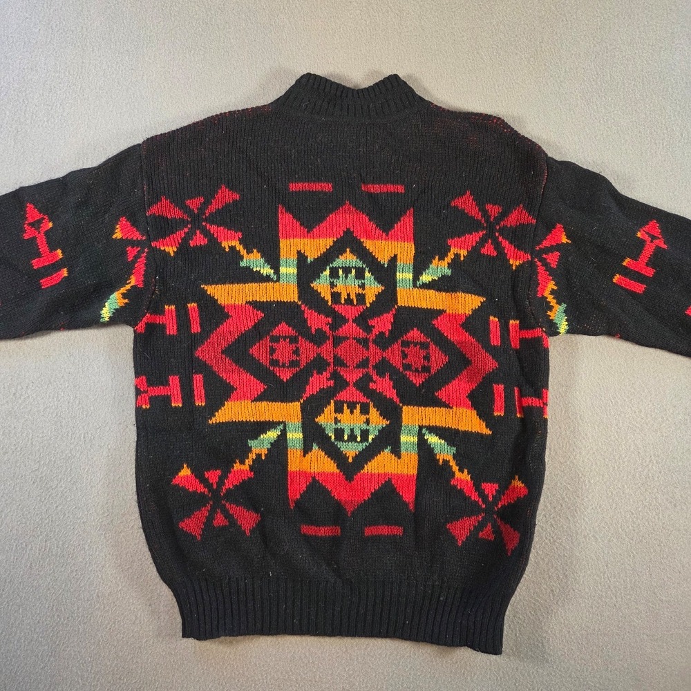 Vintage United Colors of Benetton Shetland Wool Aztec Sweater Womens Small Italy